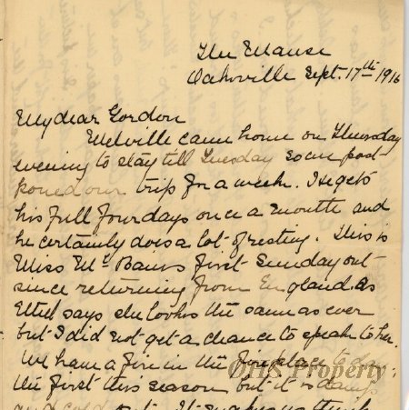 Gordon Munro Letters, Sept. 17, 1916