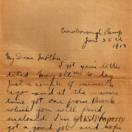 Munro Letters: June 25 1917; Melville Munro to Jessie Munro