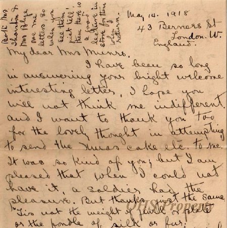 Munro Letters, May 14, 1918