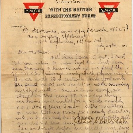 Gordon Munro Letters, July 24, 1915