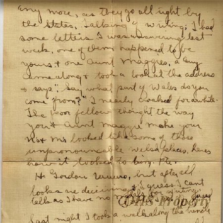 Gordon Munro Letters, Jan. 27, 1916
