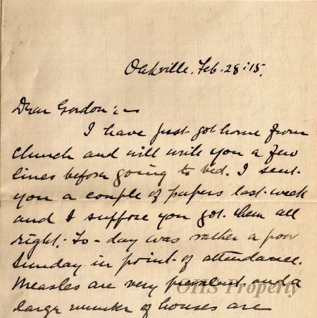 Gordon Munro Letters, Feb. 28, 1915