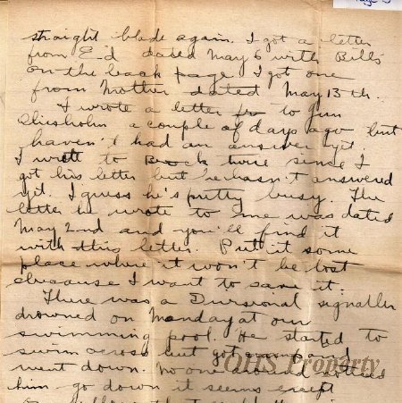 Munro Letters: June 10 1917; Melville Munro to Jessie Munro