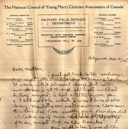 Gordon Munro Letters, Nov. 9, 1915