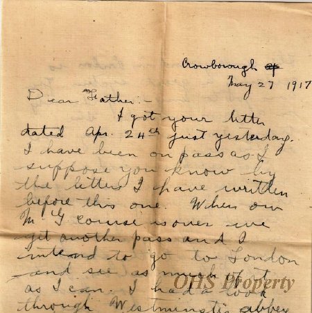 Munro Letters: May 27 1917: Melville Munro to James E. Munro